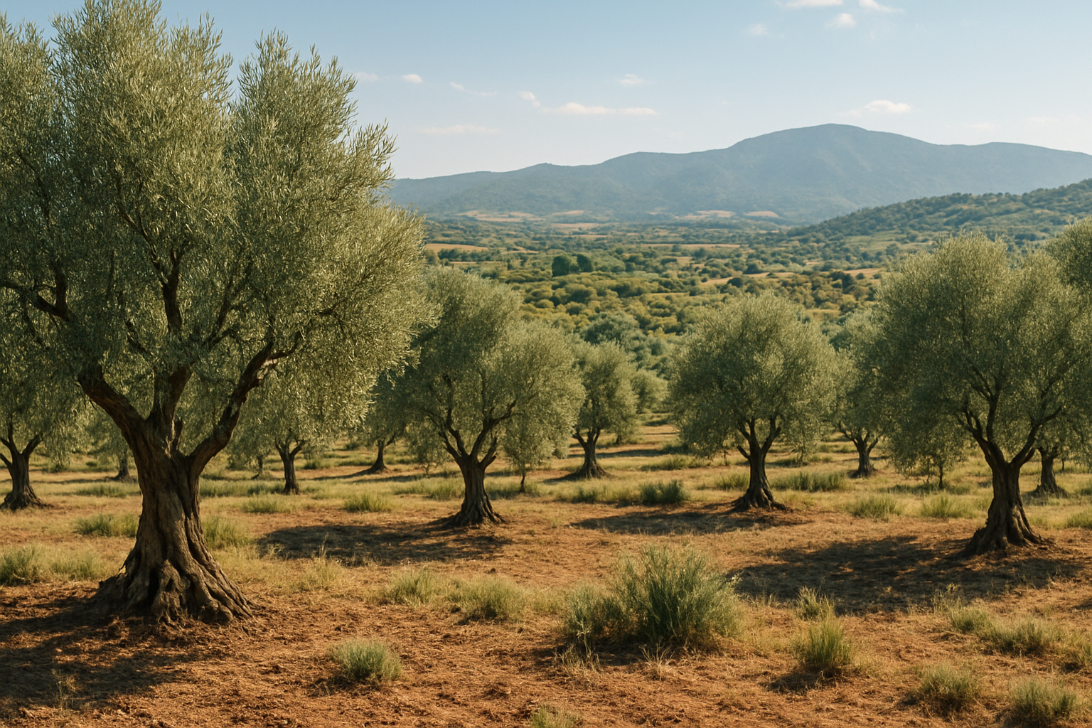 Ege Bölgesi zeytin bahçesi görünümü